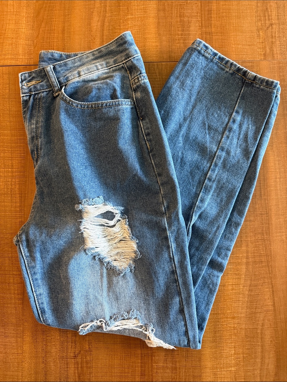 Women’s Distressed Blue Denim Jeans